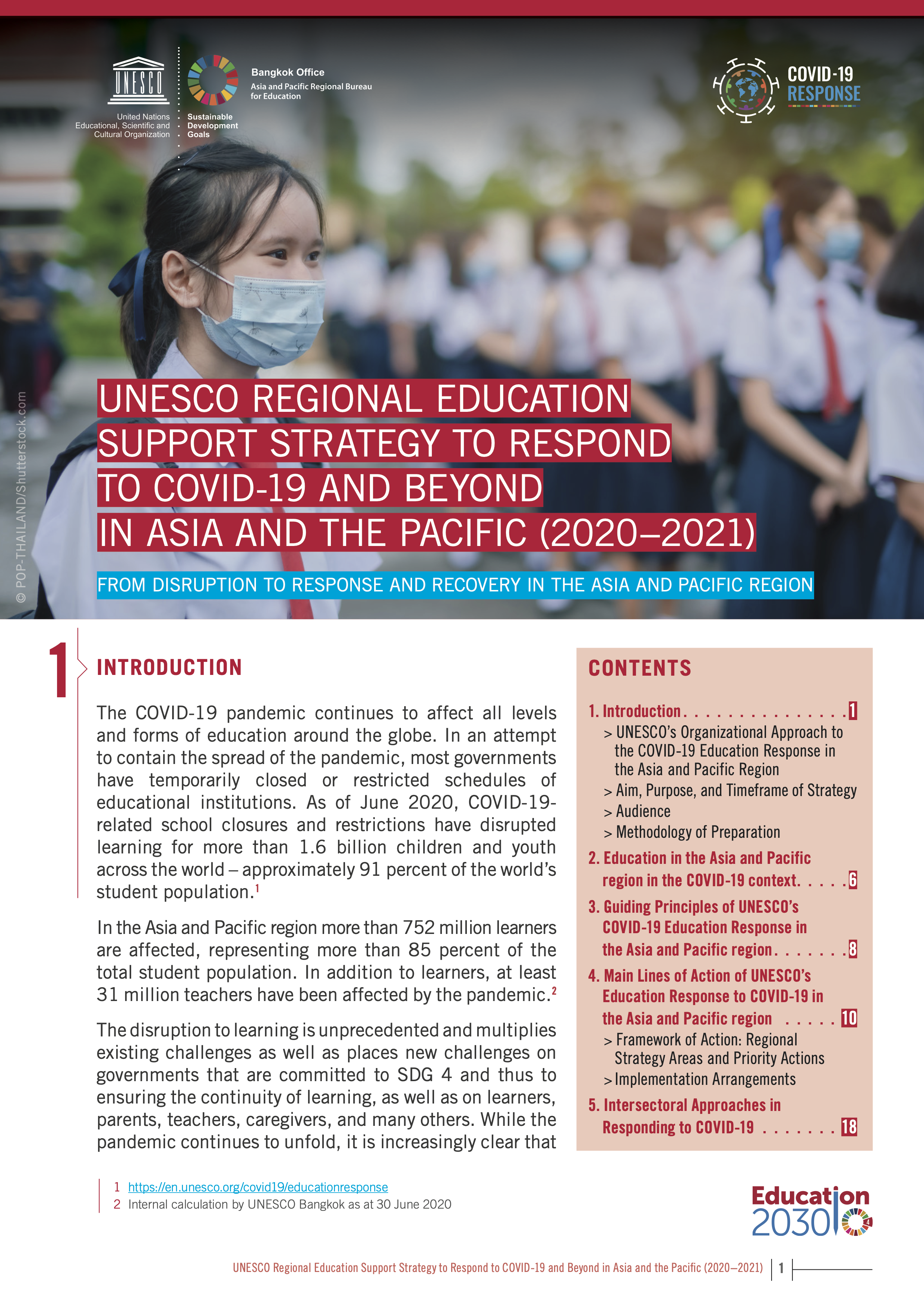 UNESCO Regional Education Support Strategy to Respond to COVID-19 and Beyond in Asia and the Pacific